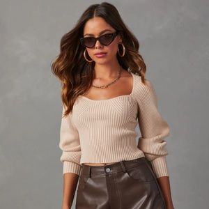 VICI Knit Balloon Sleeve Top